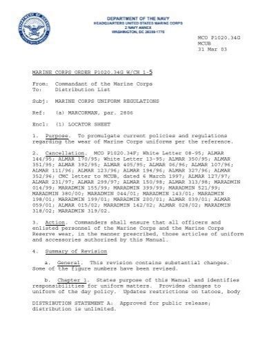 MCO 1020.34H Cancels MCO P1020.34G > United States .
